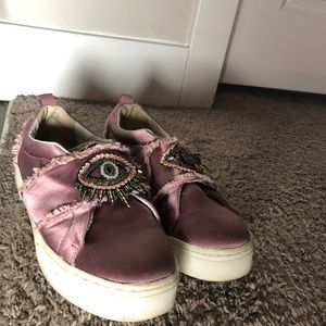 Sam Edelman platform pink satin fashion sneakers
